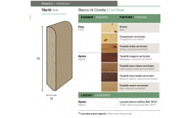 Battiscopa in legno massello a becco di civetta 70x10mm