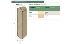 Battiscopa in legno massello sagomato 90x15mm