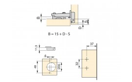 Cerniere collo dritto X91 con chiusura soft e Basetta a vite, altezza 0, Acciaio, Titanio