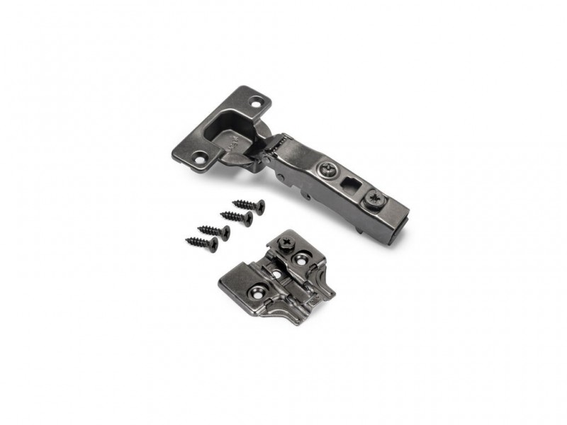 Cerniere collo dritto X91 con chiusura soft e Basetta a vite, altezza 0, Acciaio, Titanio