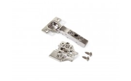 Cerniere collo dritto X91 con chiusura soft e Basetta Euro, altezza 0, Acciaio, Nichelato