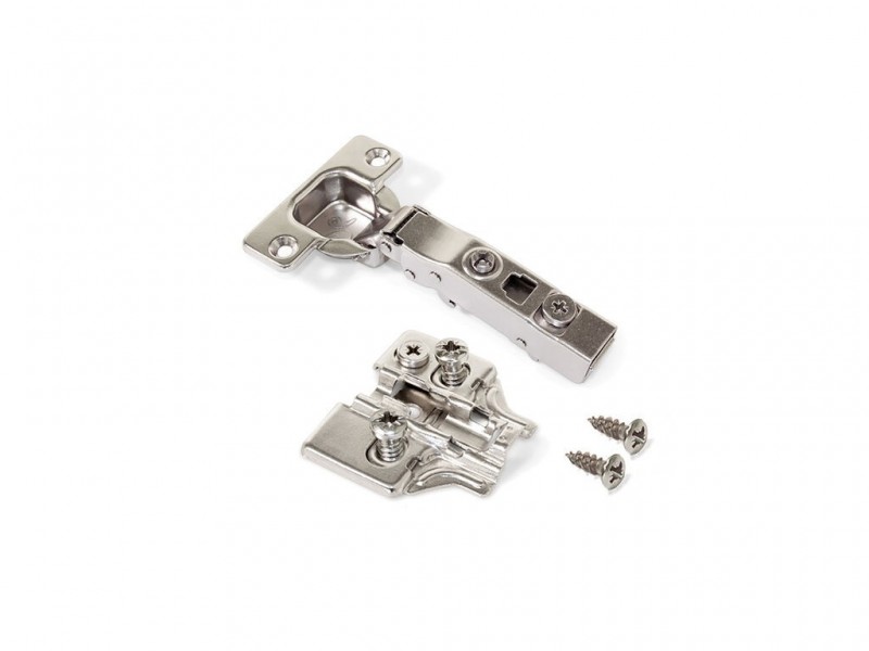 Cerniere collo dritto X91 con chiusura soft e Basetta Euro, altezza 0, Acciaio, Nichelato