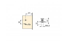 Cerniere mezzo collo X91 con chiusura soft e Basetta Euro, altezza 0, Acciaio, Nichelato