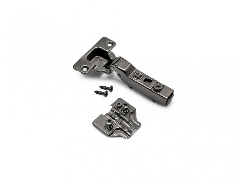 Cerniere mezzo collo X91 con chiusura soft e Basetta Euro, altezza 0, Nichelato, Titanio