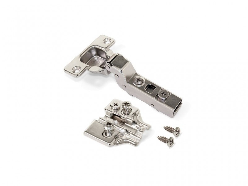 cerniere collo alto X91 con chiusure soft e Basetta Euro, altezza 0, Acciaio, Nichelato