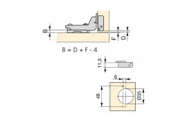 cerniere collo alto X91 con chiusure soft e Basetta Euro, altezza 0, Acciaio, Nichelato