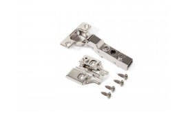 Cerniere mezzo collo X91 con chiusura soft e Basetta a vite, altezza 0, Acciaio, Nichelato