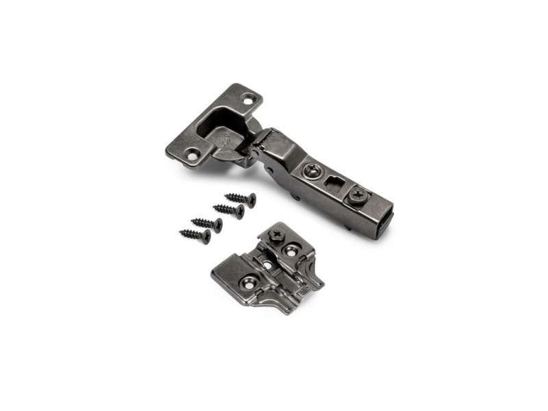 Cerniere mezzo collo X91 con chiusura soft e Basetta a vite, Altezza 0, Acciaio, Titanio