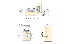 Cerniere mezzo collo X91 con chiusura soft e Basetta a vite, Altezza 0, Acciaio, Titanio