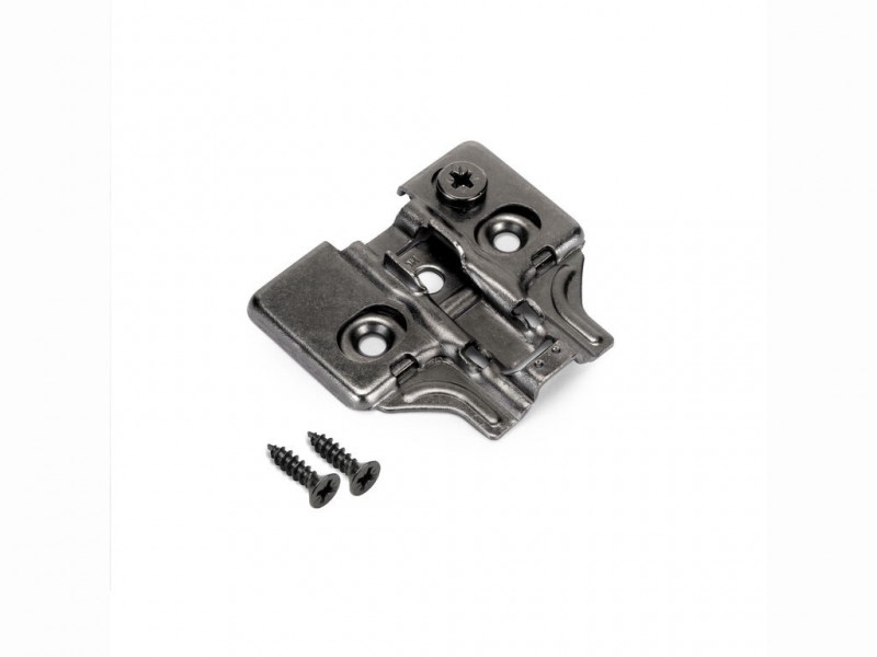 Basetta per cerniera X91/X92, a vite con regolazione eccentrica, altezza 0, Acciaio, Titanio