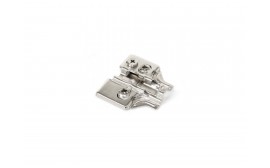 Basetta per cerniera X91/X92, Euro con regolazione eccentrica, altezza 0, Acciaio, Nichelato