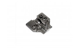 Basetta per cerniera X91/X92, Euro con regolazione eccentrica, altezza 0, Acciaio, Titanio
