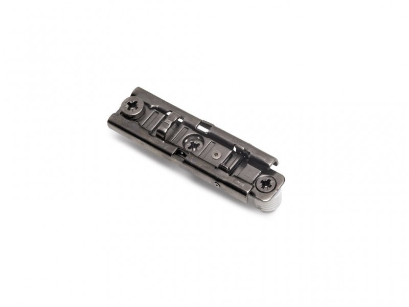 Basetta dritto per cerniera X91/X92 a pressione con regolazione eccentrica, Diametro 10x10mm, Altezza 1, Acciaio, Titanio