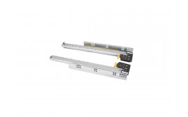 Set di guide per cassetti a scomparsa Silver, estrazione totale, con chiusura soft e aggancio