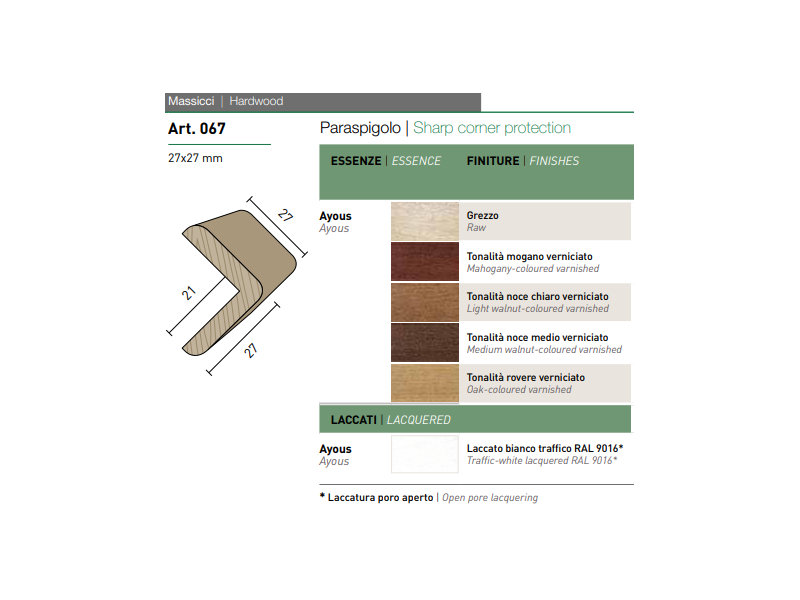 Paraspigolo angolo in legno 067