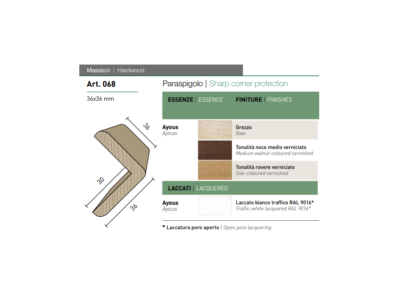 Paraspigolo angolo in legno 068