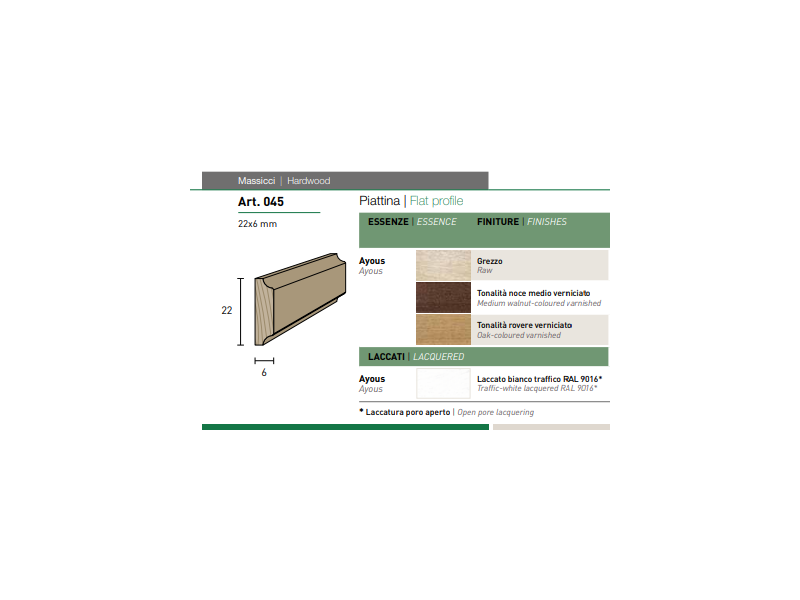 Cornice in legno piatta 045