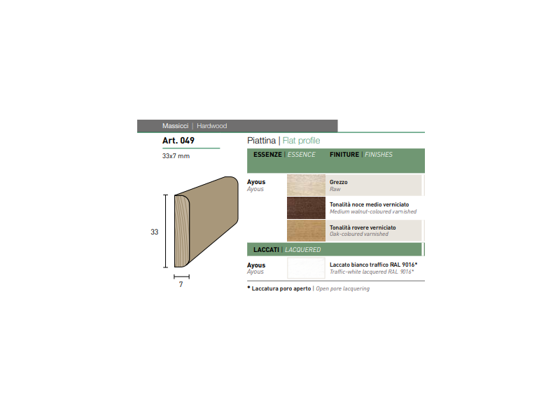 Cornice piatta in legno 049